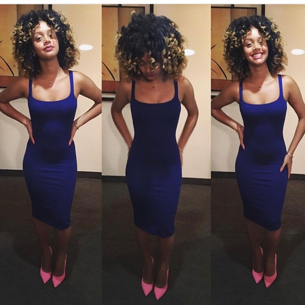 Bodycon blue tank dress